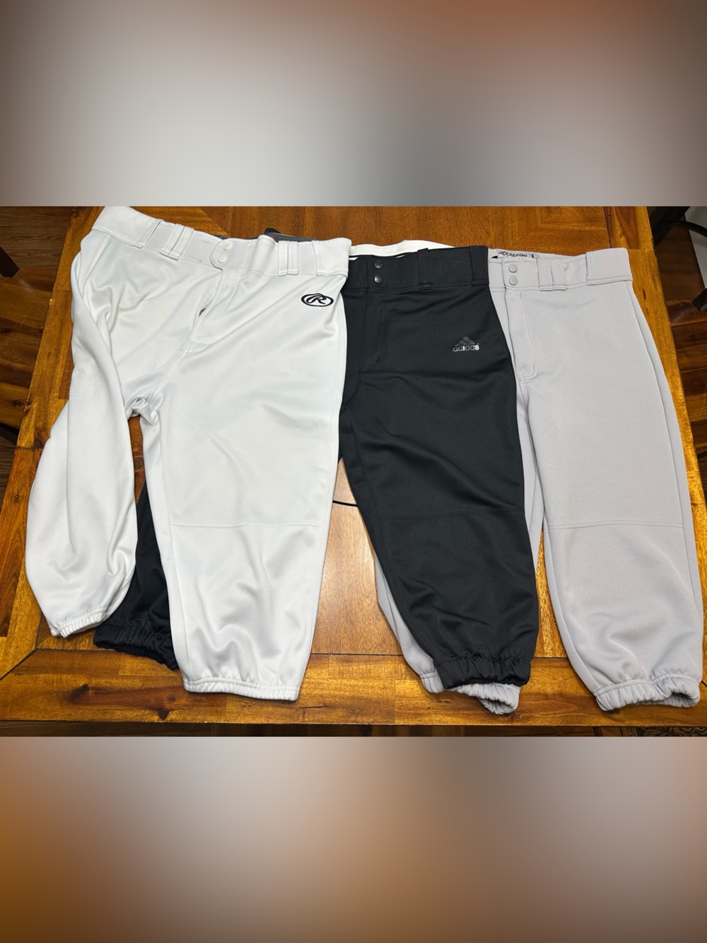 Baseball Pants Trio - White, Black, Gray